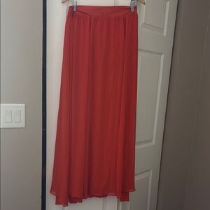 New York & Company Red A-Line High-Low Maxi Skirt